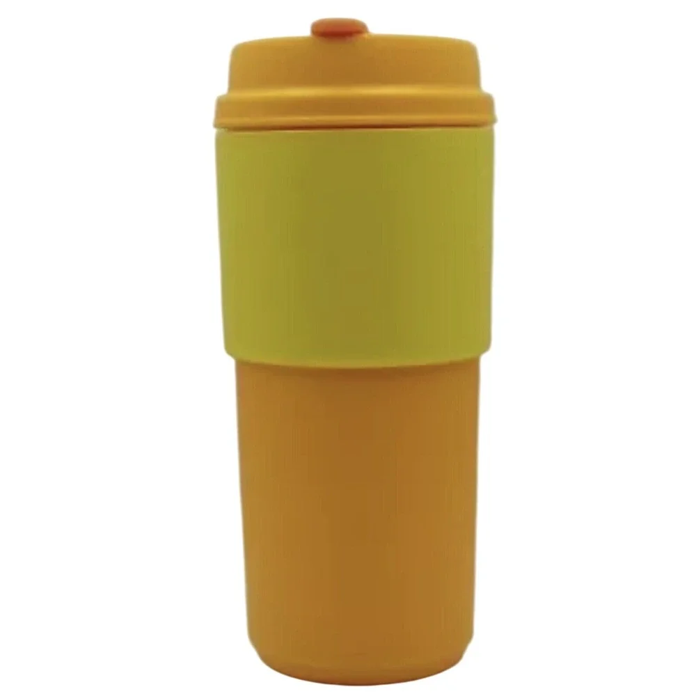 Tupperware Travel Tumbler Cup‎ Eco Coffee To w/ Sleeve 16 oz. Orange & Yellow